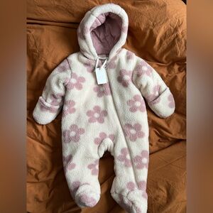 Floral Pink and Cream Kids One Piece